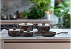 Jogo de Panelas Hauskraft Antiaderente de Alumínio Marrom 5 Peças Carmin