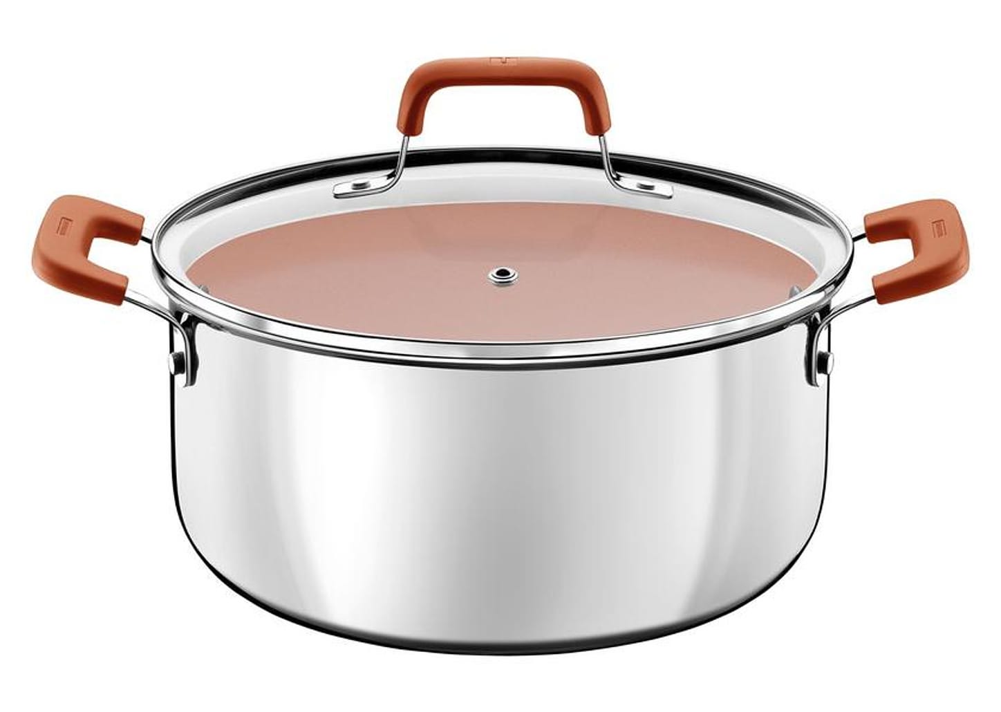 Jogo de Panelas Tramontina Revestimento Cerâmico Marfim e Inox 4 Peças Romagna