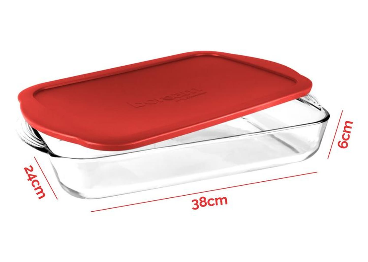 Travessa de Vidro com Tampa Retangular 41x6,5x26cm Pasabahce Borcam