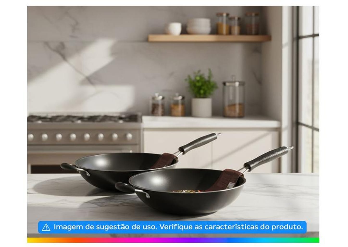 Panela Wok Antiaderente Fratelli Inox Profissional Preta 34cm