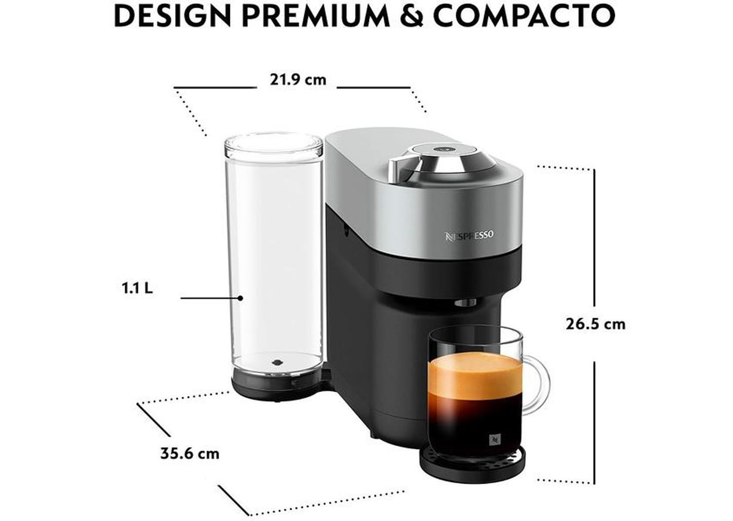 Cafeteira Nespresso Vertuo POP+ GCV6BR Titânio GCV6-BR-TI-NE