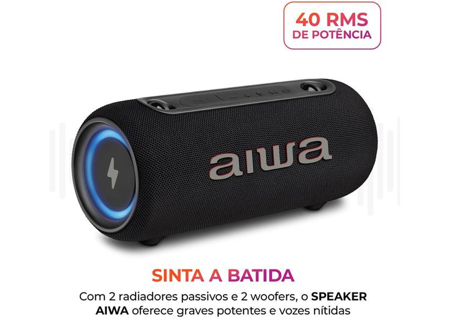 Caixa de Som Aiwa AWS-SP-04-LB Bluetooth Portátil 40W USB