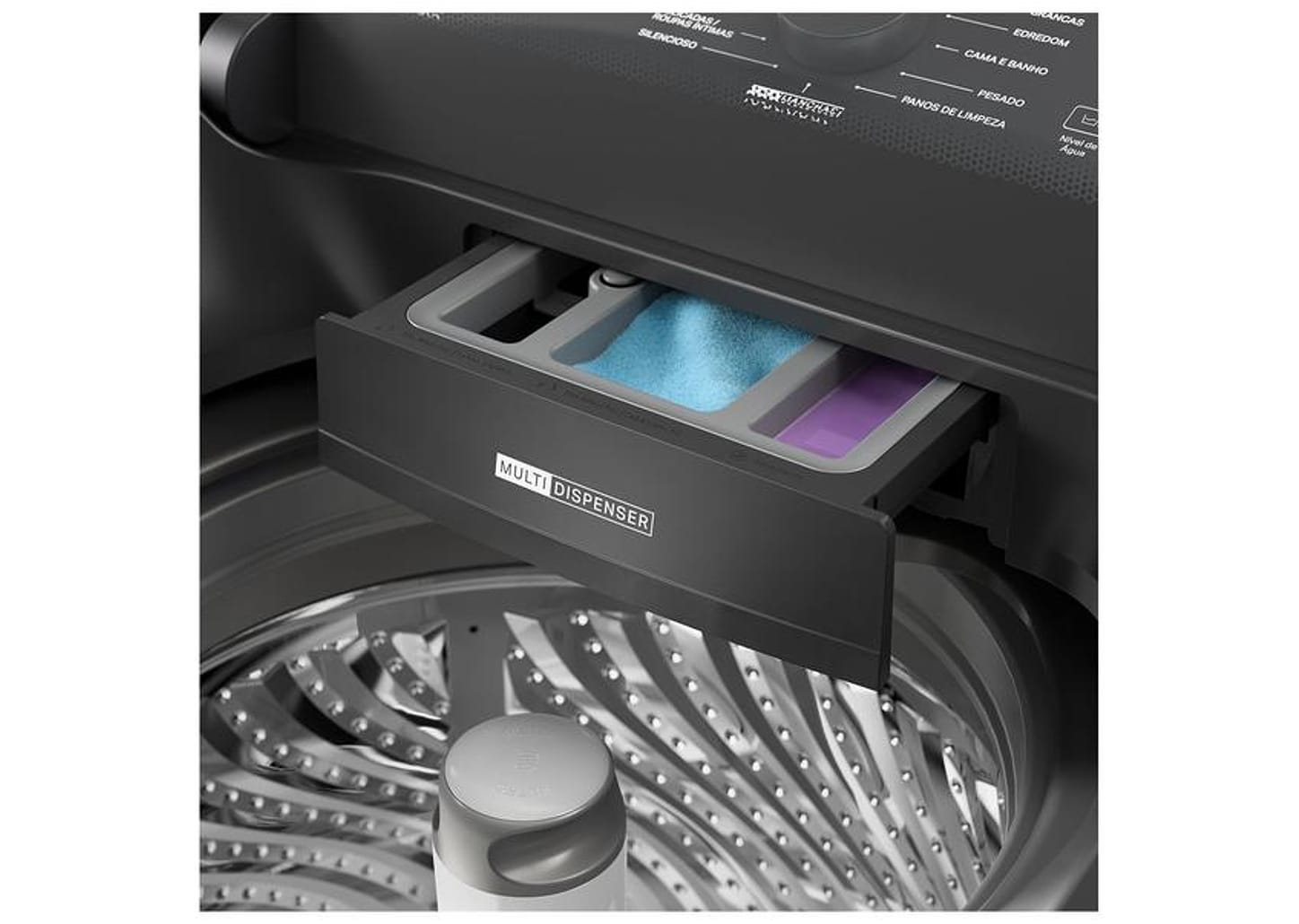 Lavadora de Roupas Brastemp 14kg Cesto Inox 12 Programas de Lavagem Cinza Platinum BWJ14A9