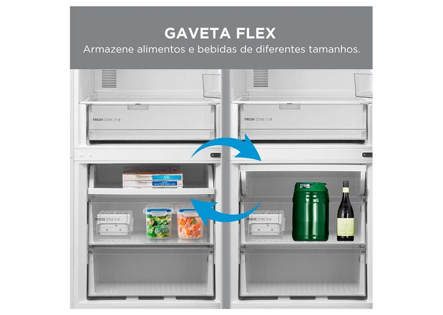 Geladeira/Refrigerador Midea Frost Free Inverse Inox 416L MDRB593FGD463 Bivolt