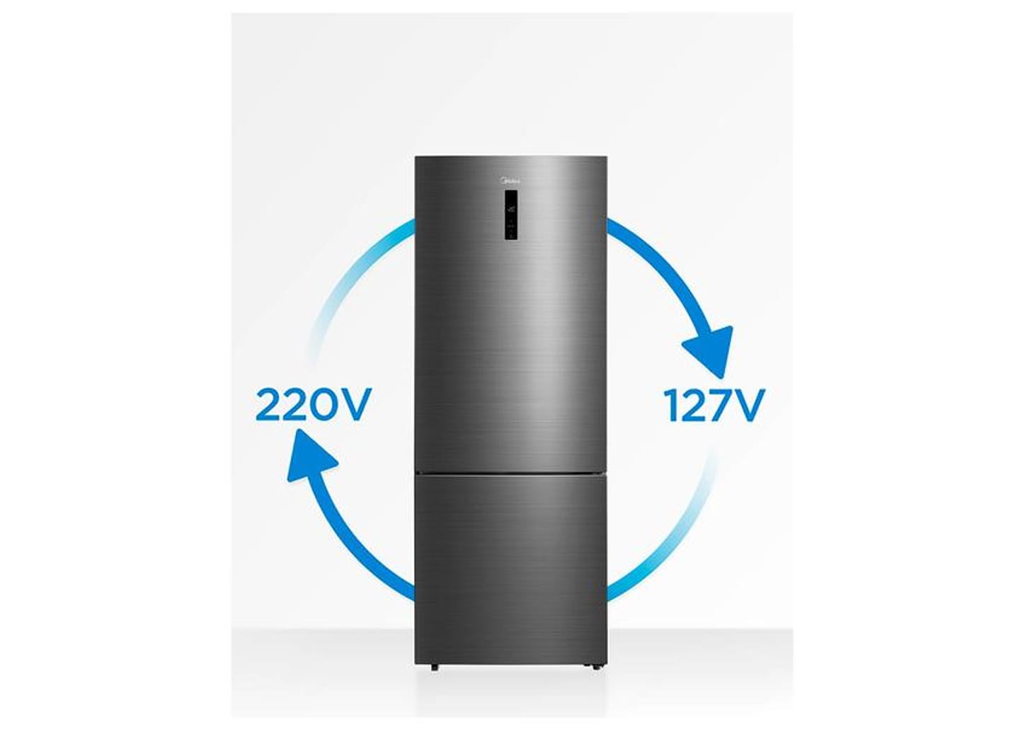Geladeira/Refrigerador Midea Frost Free Inverse Inox 416L MDRB593FGD463 Bivolt