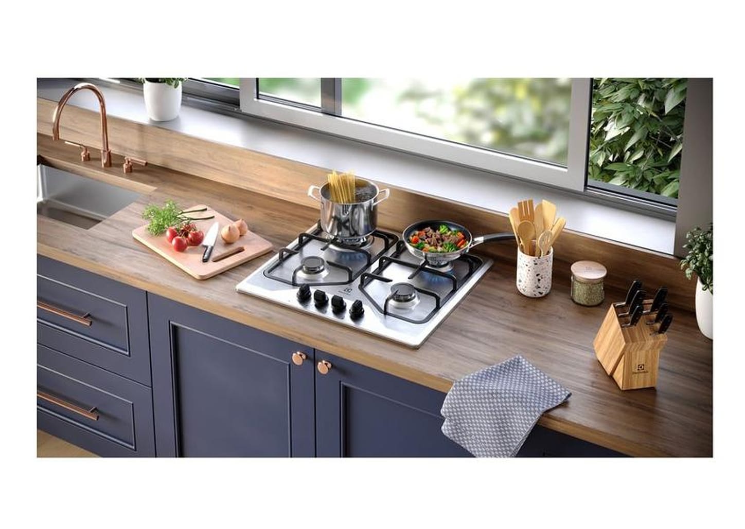 Cooktop 4 Bocas a Gás GLP Electrolux Inox KE4XC