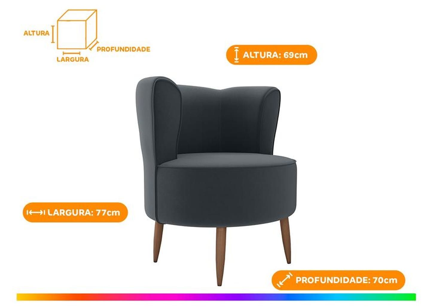 Poltrona Decorativa Moderna Matrix Savana