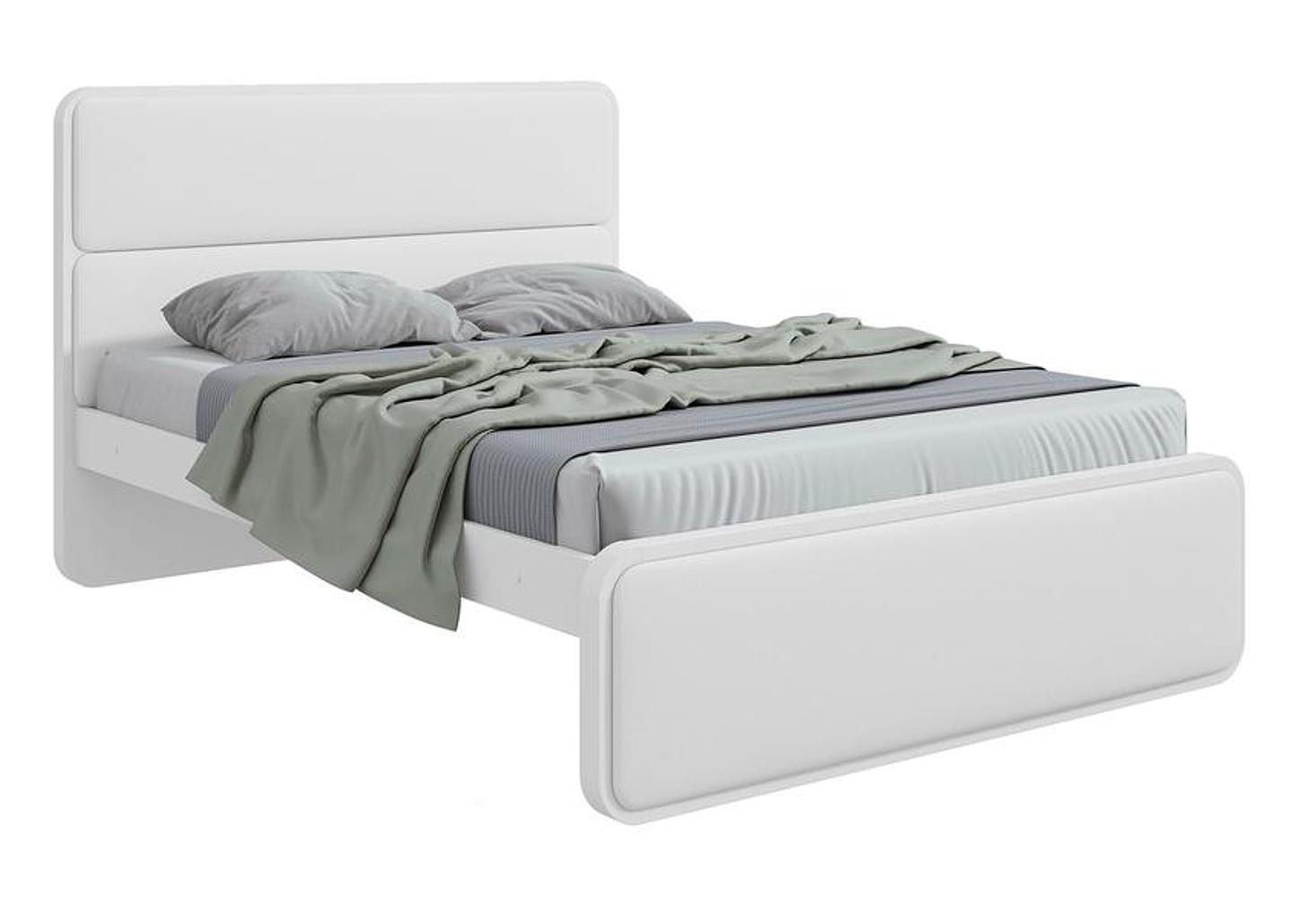 Cama de Casal Móveis Lopas Loop Branca