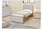 Cama de Solteiro Móveis Lopas Loop Amêndoa Clean e Bege