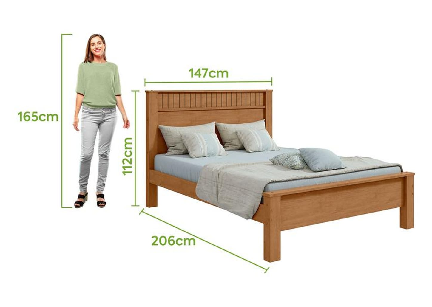 Cama Casal Móveis Lopas Athenas Amêndoa Clean e Off White