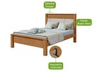 Cama Casal Móveis Lopas Athenas Amêndoa Clean e Off White
