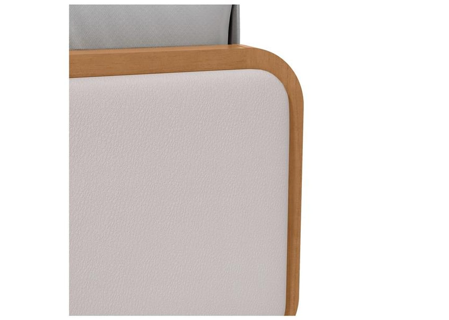 Cama de Solteiro Móveis Lopas Loop Amêndoa Clean e Bege