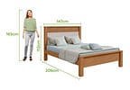 Cama Casal Móveis Lopas Athenas Amêndoa Clean e Off White
