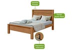 Cama Casal Móveis Lopas Athenas Amêndoa Clean e Off White