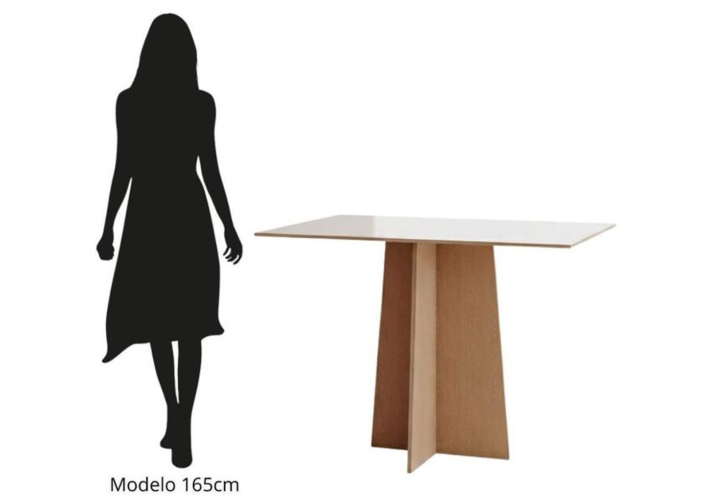 Mesa de Jantar 4 Cadeiras Retangular Mel e Off White Sonetto Móveis Amanda