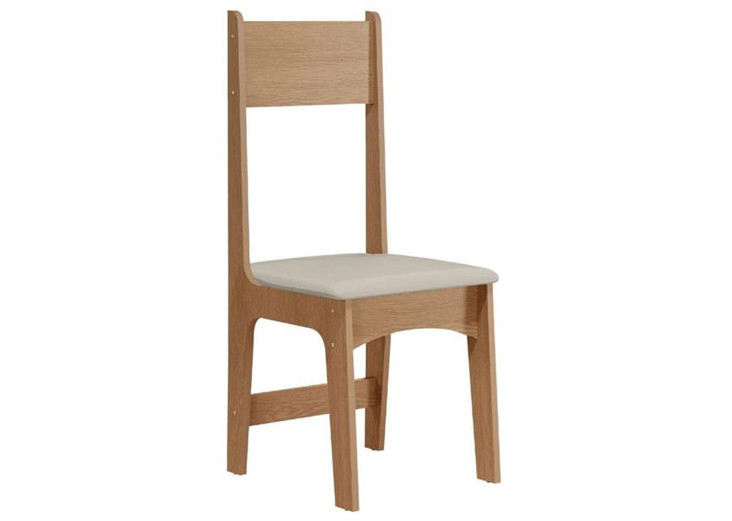 Mesa de Jantar 4 Cadeiras Retangular Mel e Off White Sonetto Móveis Amanda