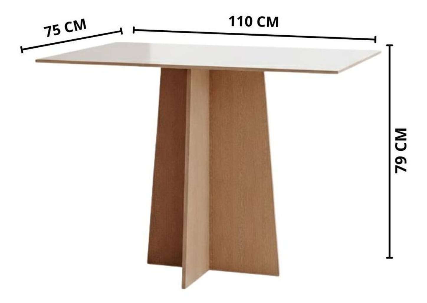 Mesa de Jantar 4 Cadeiras Retangular Mel e Off White Sonetto Móveis Amanda