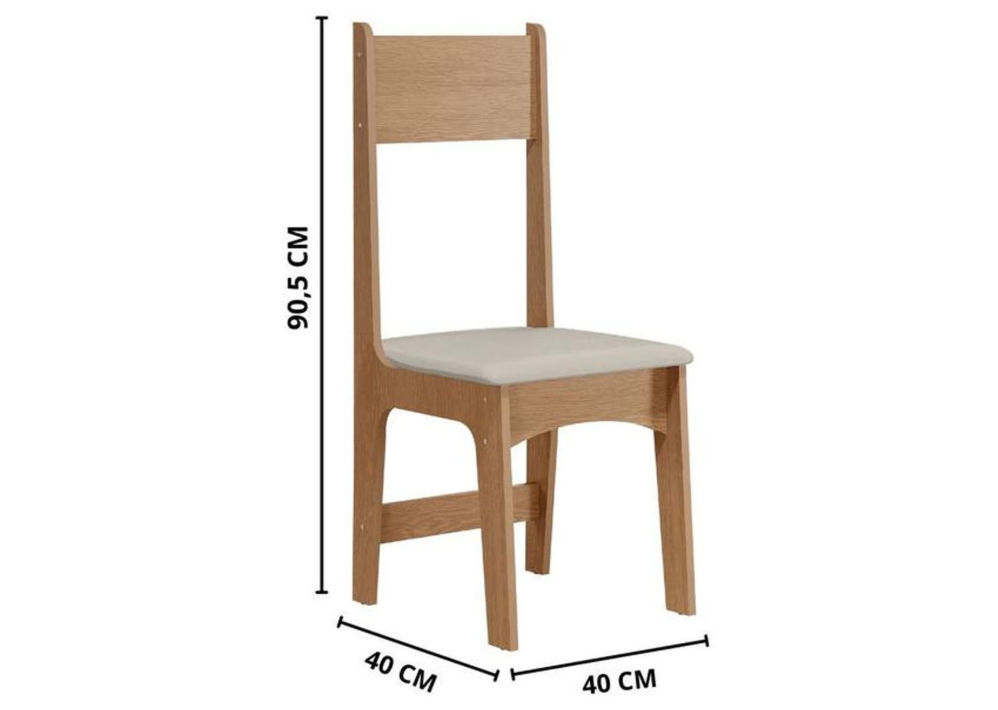 Mesa de Jantar 4 Cadeiras Retangular Mel e Off White Sonetto Móveis Amanda