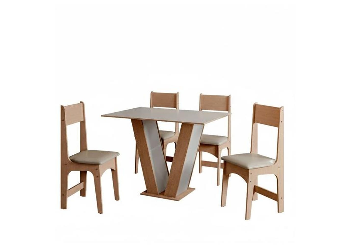 Mesa de Jantar com 4 Cadeiras Retangular Luiza Sonetto Móveis