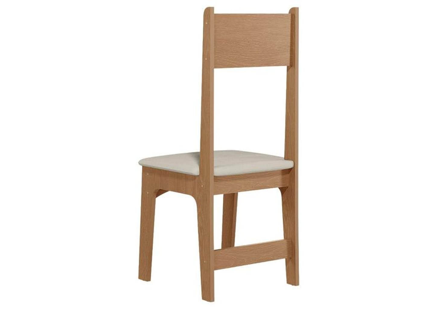 Mesa de Jantar 4 Cadeiras Retangular Mel e Off White Sonetto Móveis Amanda