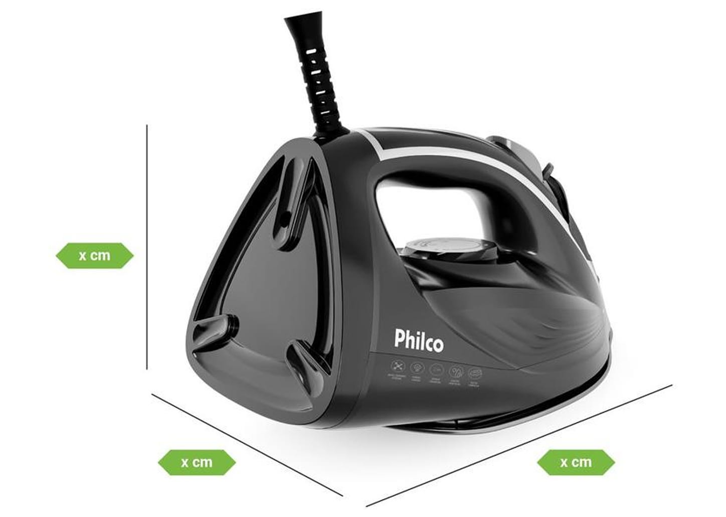 Ferro de Passar Roupa a Vapor Philco PFV70 Preto