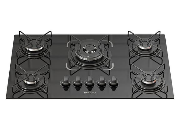 Cooktop 5 Bocas a Gás GLP Itatiaia Preto Essencial