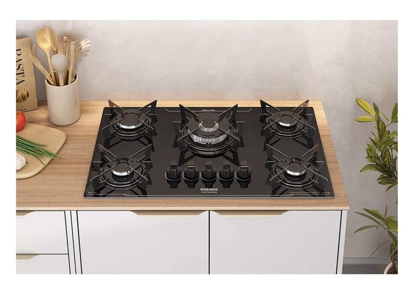 Cooktop 5 Bocas a Gás GLP Itatiaia Preto Electra Plus