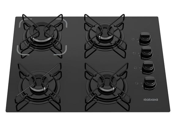 Cooktop 4 Bocas a Gás GLP Itatiaia Preto Essencial