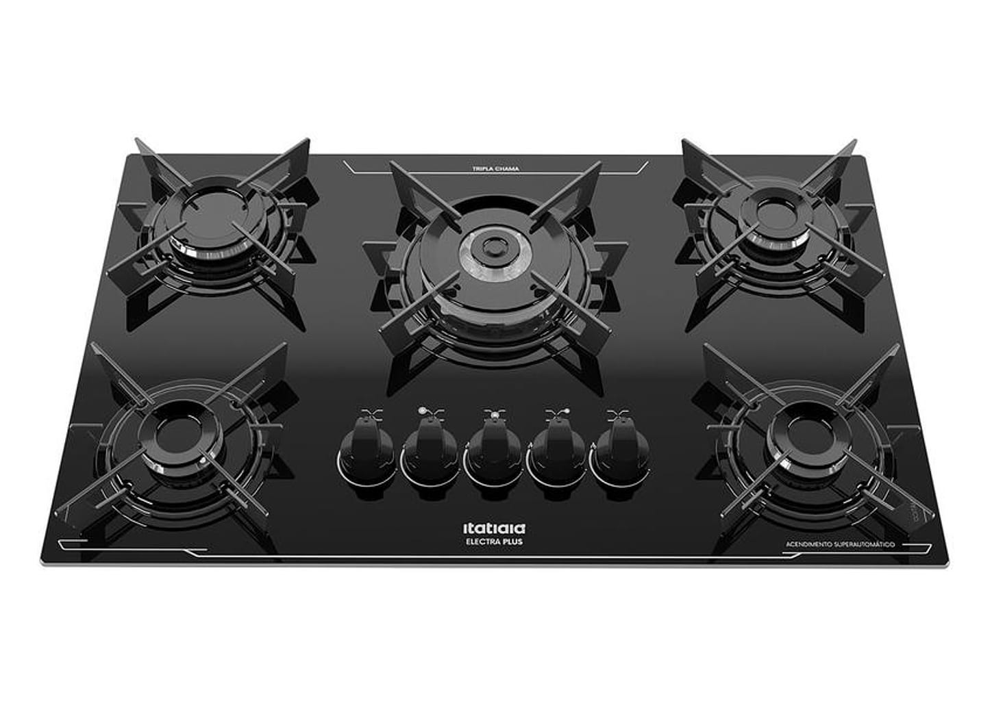Cooktop 5 Bocas a Gás GLP Itatiaia Preto Electra Plus