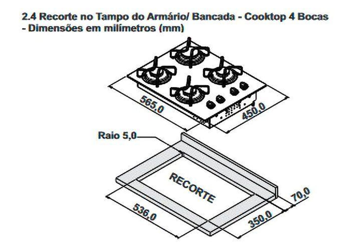 Cooktop 4 Bocas a Gás GLP Itatiaia Preto Essencial