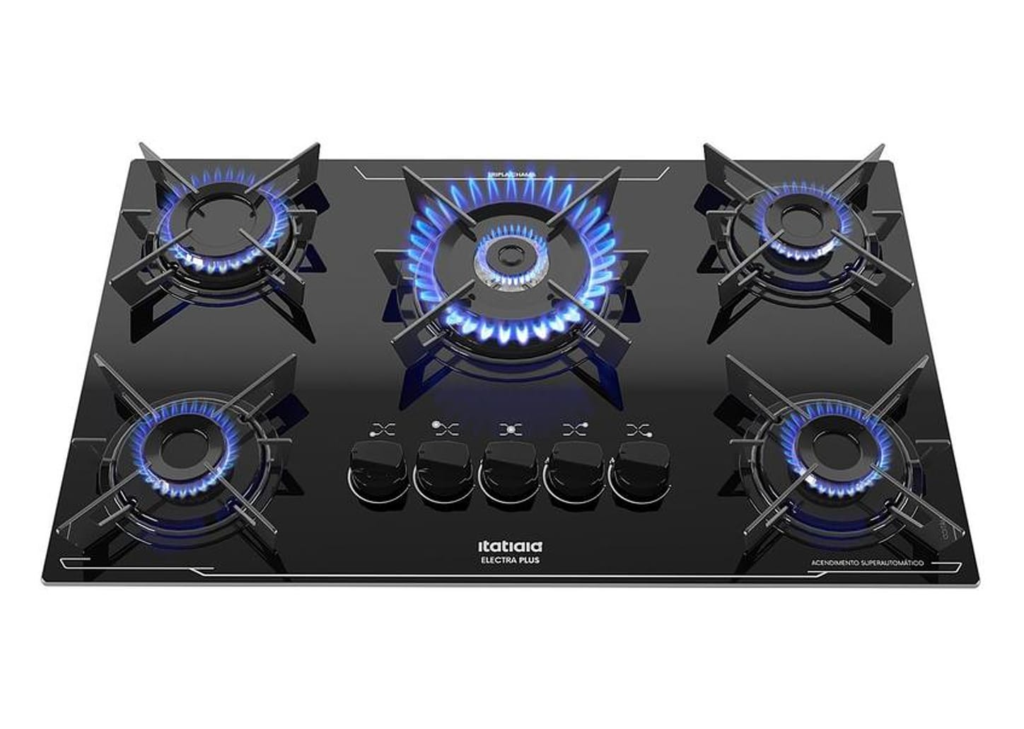 Cooktop 5 Bocas a Gás GLP Itatiaia Preto Electra Plus