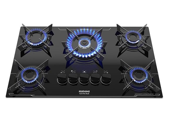 Cooktop 5 Bocas a Gás GLP Itatiaia Preto Electra Plus