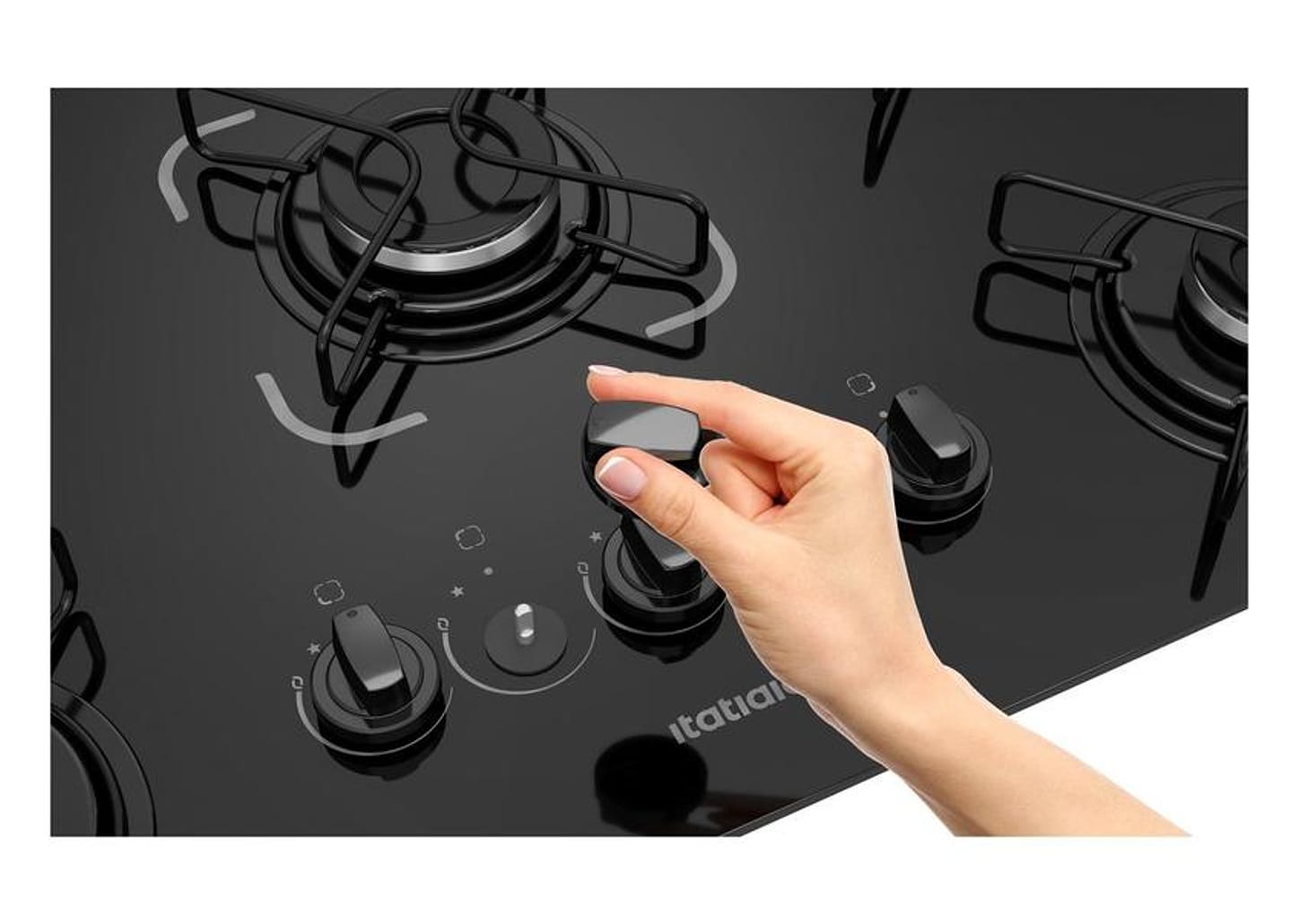 Cooktop 5 Bocas a Gás GLP Itatiaia Preto Essencial