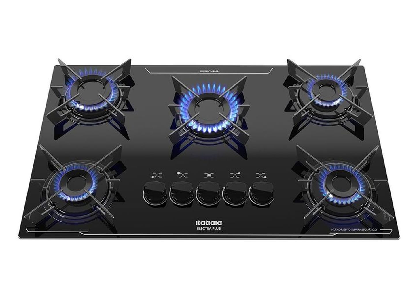 Cooktop 5 Bocas a Gás GLP Itatiaia Preto Electra Plus