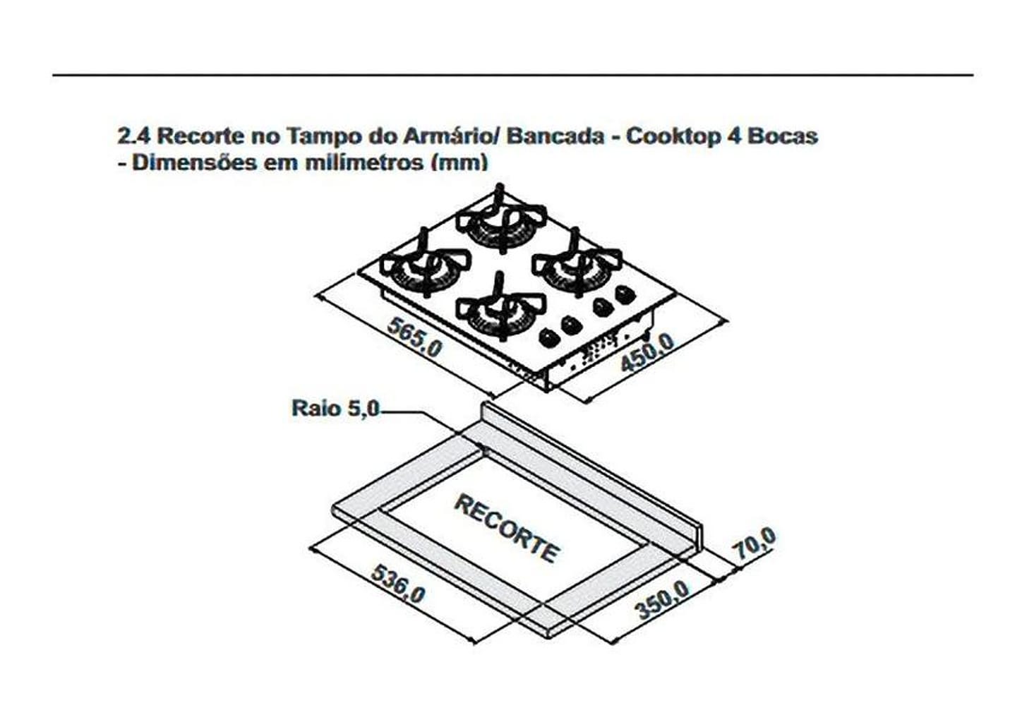 Cooktop 4 Bocas a Gás GLP Itatiaia Preto Itamaster