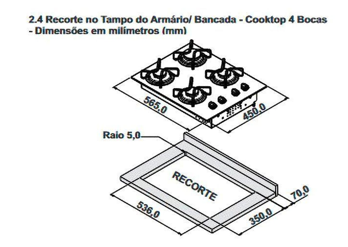 Cooktop 4 Bocas a Gás GLP Itatiaia Preto Electra Plus