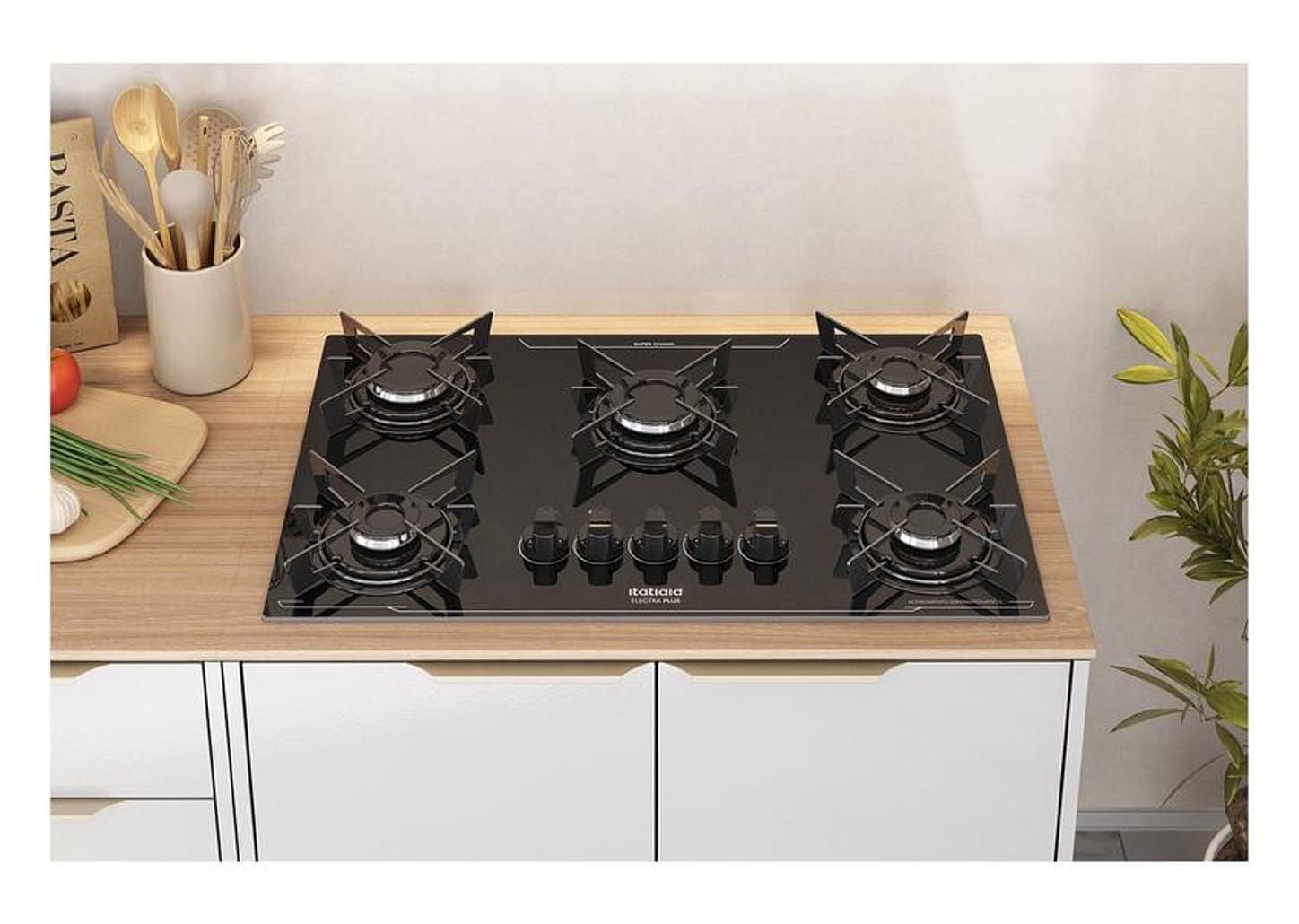 Cooktop 5 Bocas a Gás GLP Itatiaia Preto Electra Plus