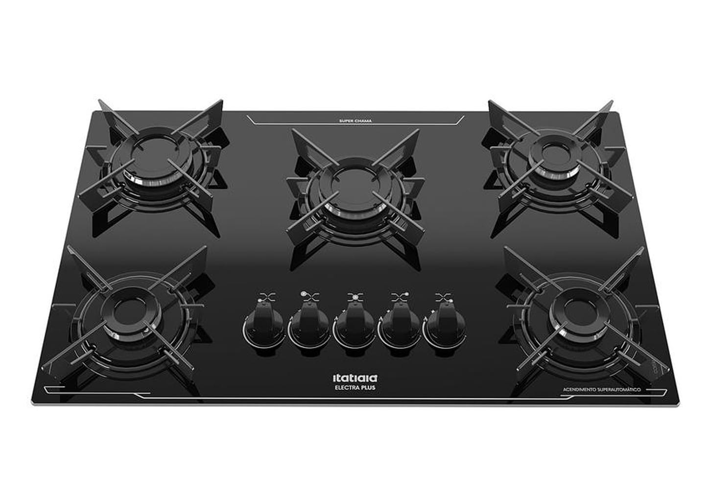Cooktop 5 Bocas a Gás GLP Itatiaia Preto Electra Plus