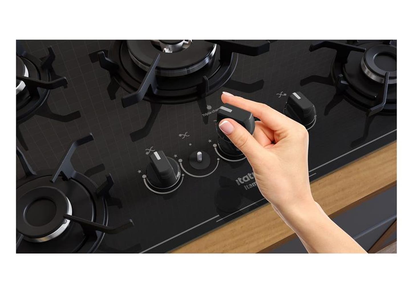 Cooktop 4 Bocas a Gás GLP Itatiaia Preto Itamaster