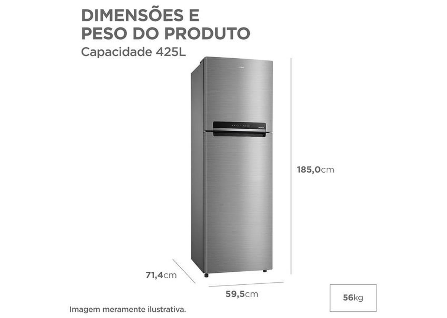 Geladeira/Refrigerador Midea Frost Free Duplex 425L MDRT572EVD463 Bivolt