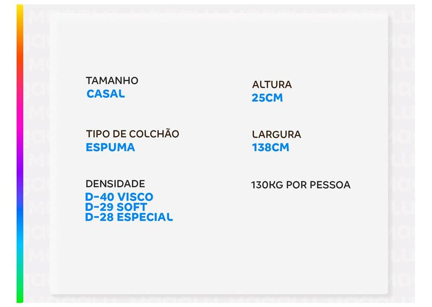 Colchão Casal Umaflex de Espuma 25x138x188cm Siena Visco