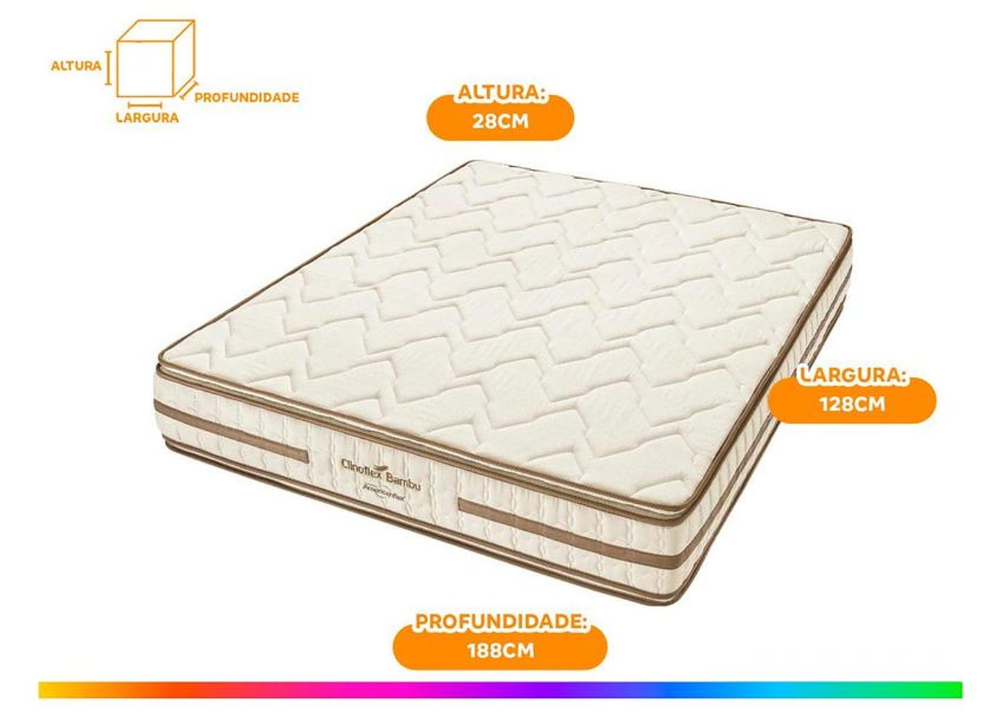 Colchão Casal Americanflex de Espuma D33 28x128x188cm Clinoflex Bambu