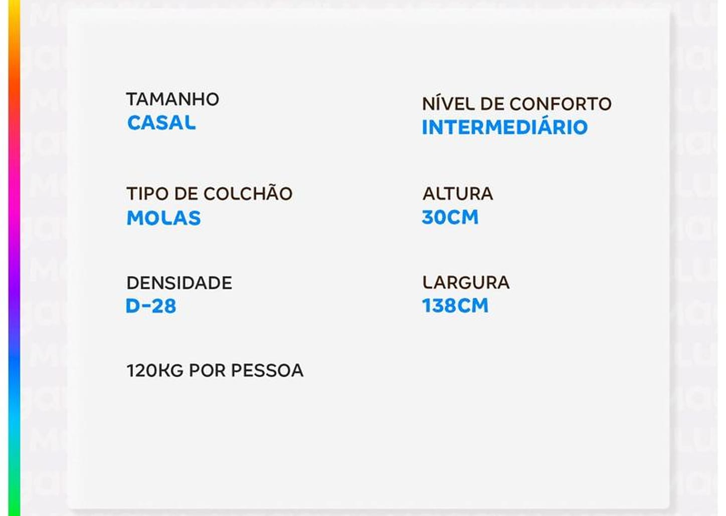 Colchão Casal Americanflex de Molas Ensacadas D28 30x138x188cm Lumi Amx