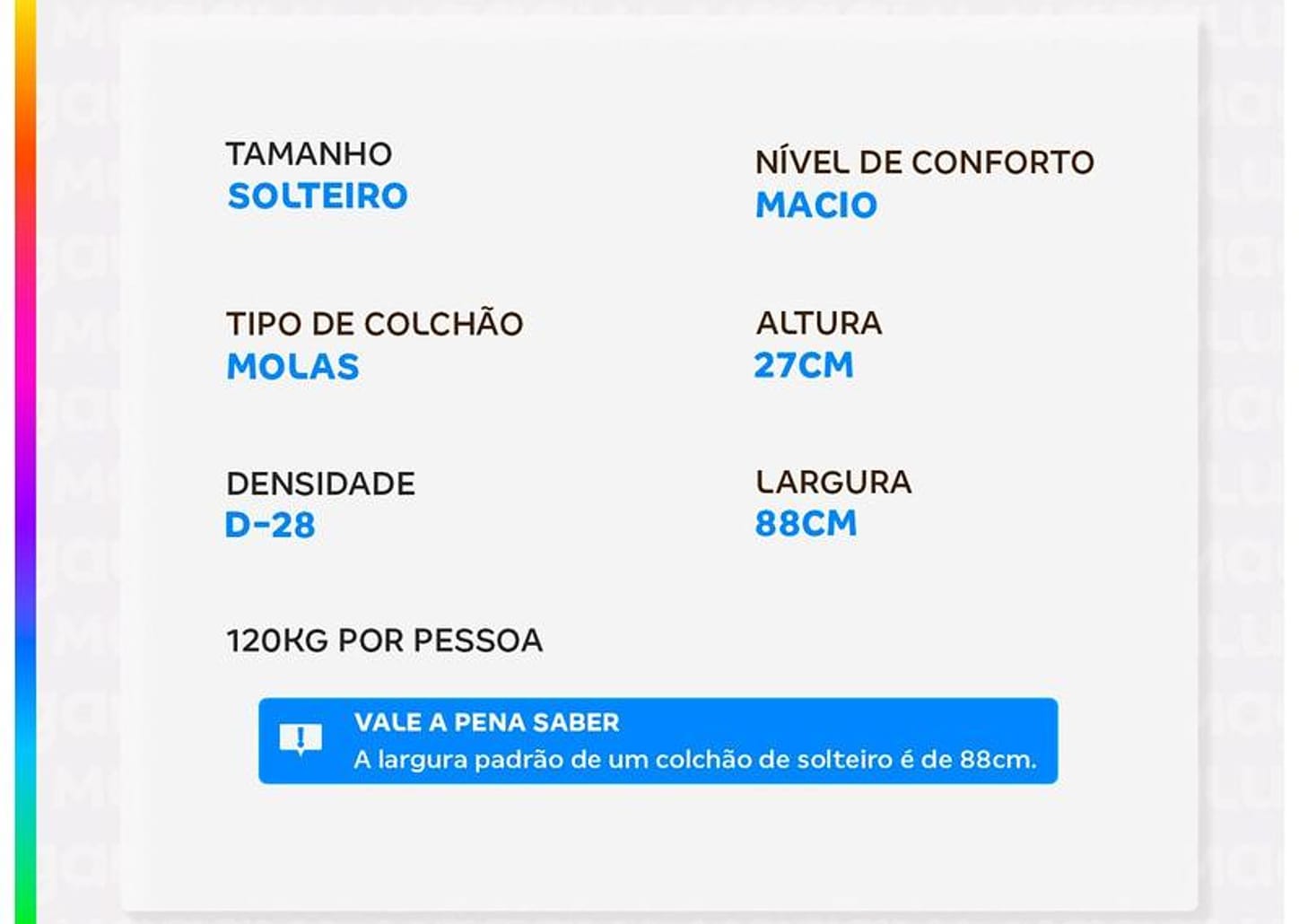 Colchão Solteiro Americanflex de Molas Ensacadas D28 27x88x188cm Gold Gel