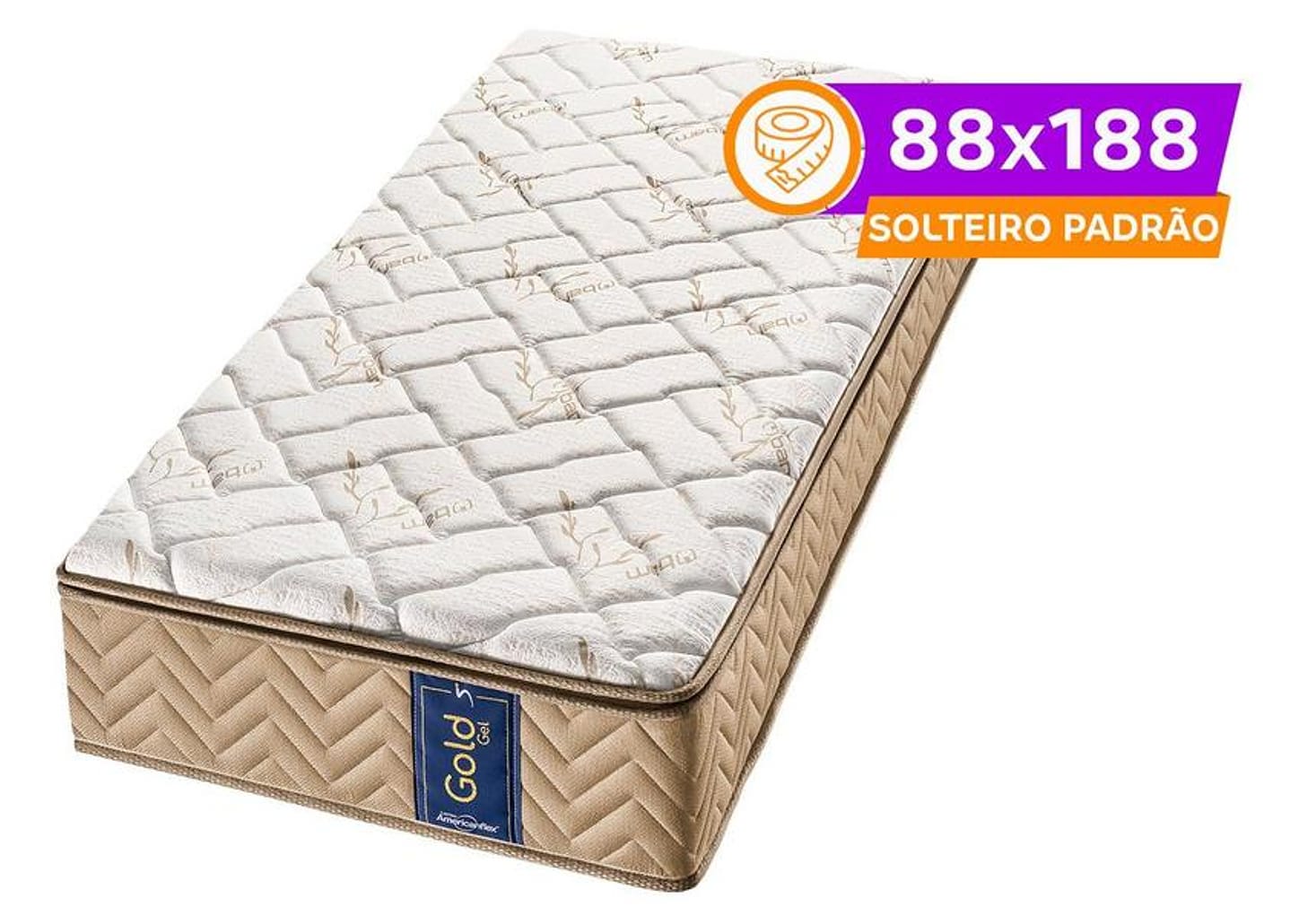 Colchão Solteiro Americanflex de Molas Ensacadas D28 27x88x188cm Gold Gel