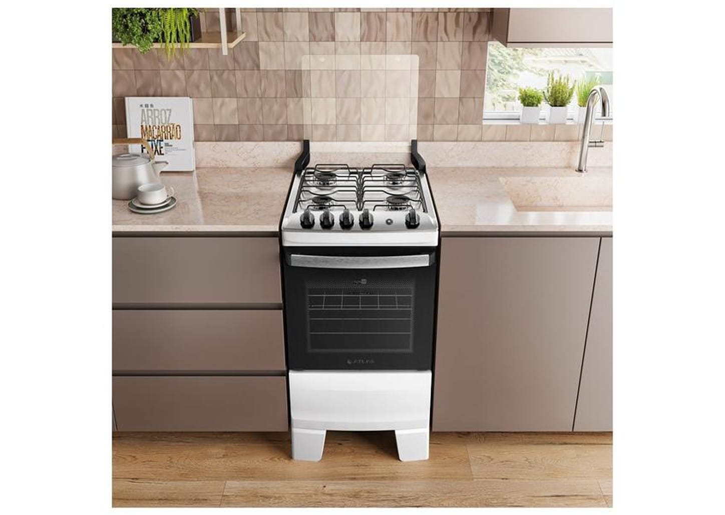 Fogão Elétrico 4 Bocas Atlas Branco Agile