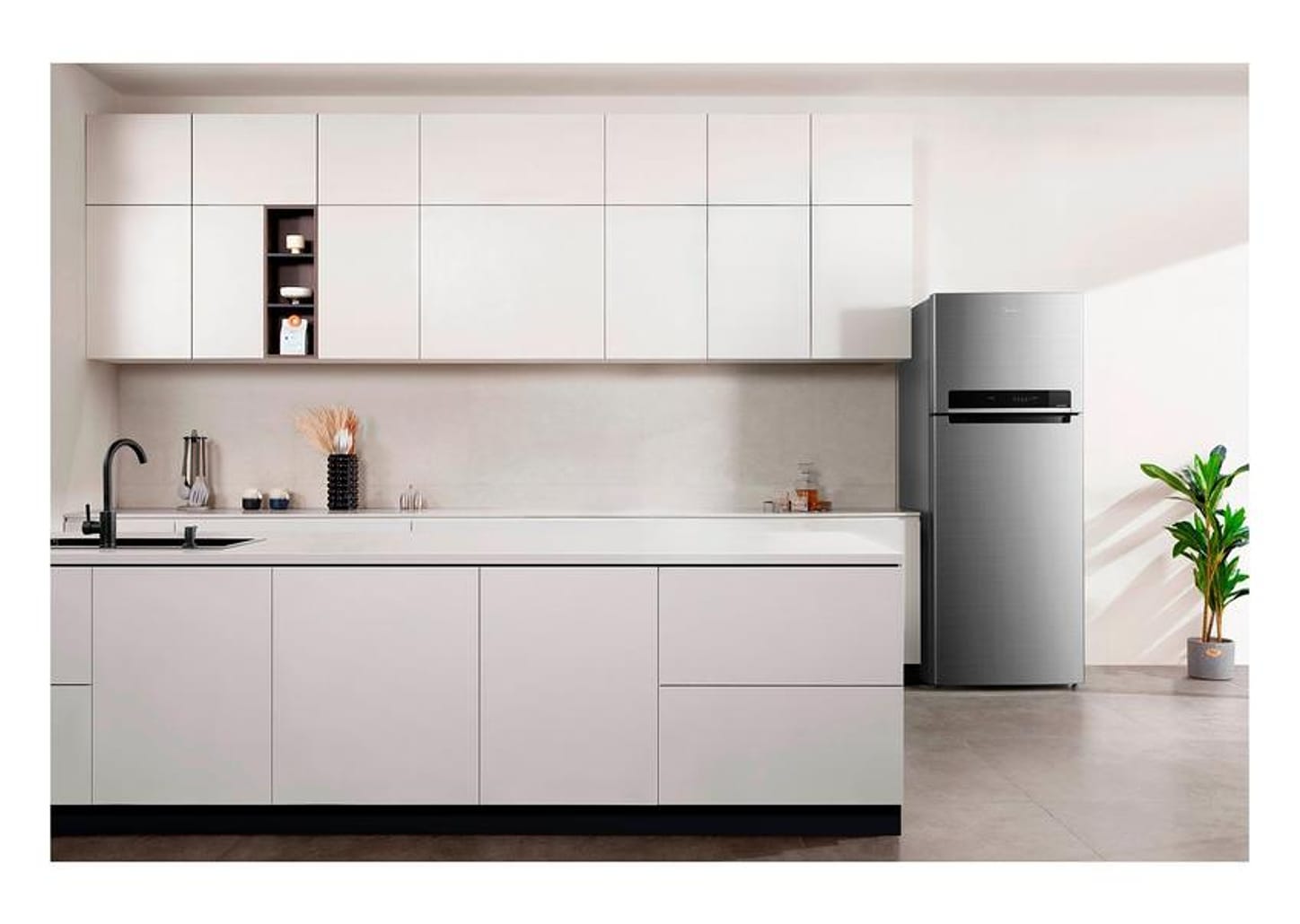 Geladeira/Refrigerador Midea Smart Frost Free Duplex Cor Inox 491L MD-RT650EVD463 Bivolt