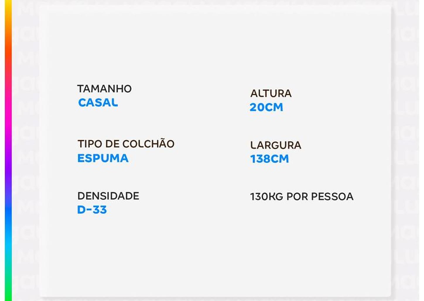 Colchão Casal Umaflex de Espuma D33 20x138x188cm Parma
