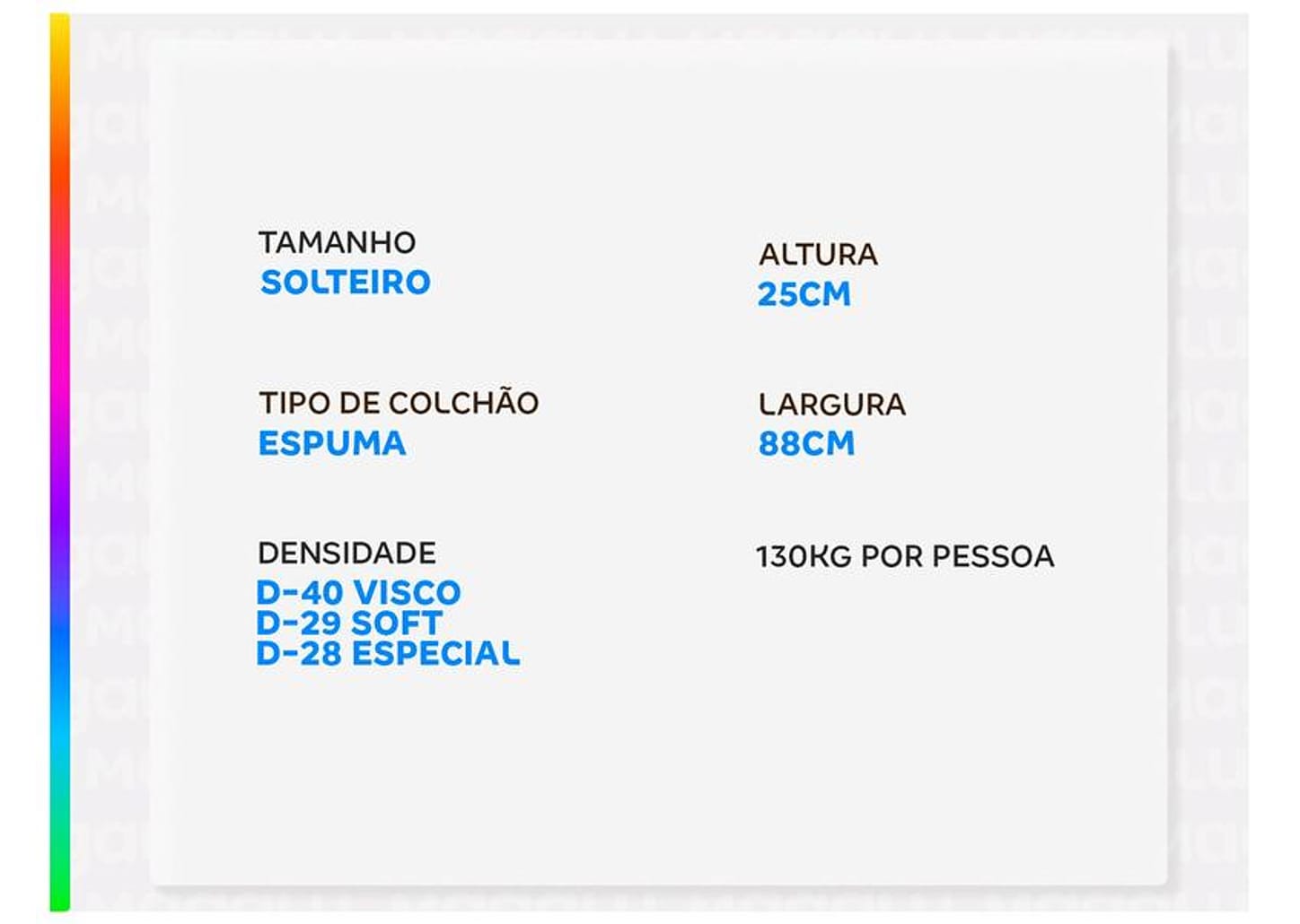 Colchão Solteiro Umaflex de Espuma 25x88x188cm Siena Visco