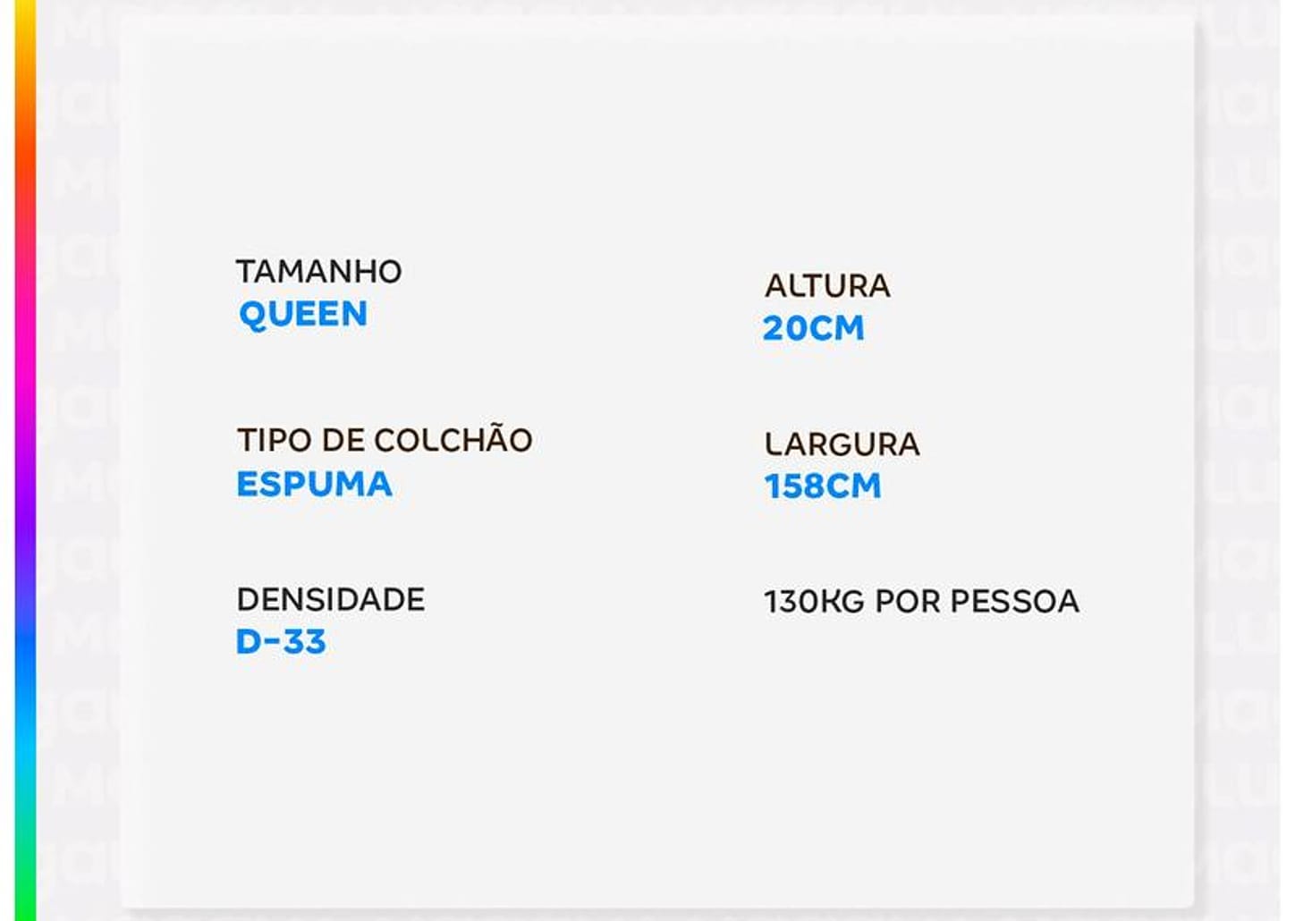 Colchão Queen Umaflex de Espuma D33 20x158x198cm Parma